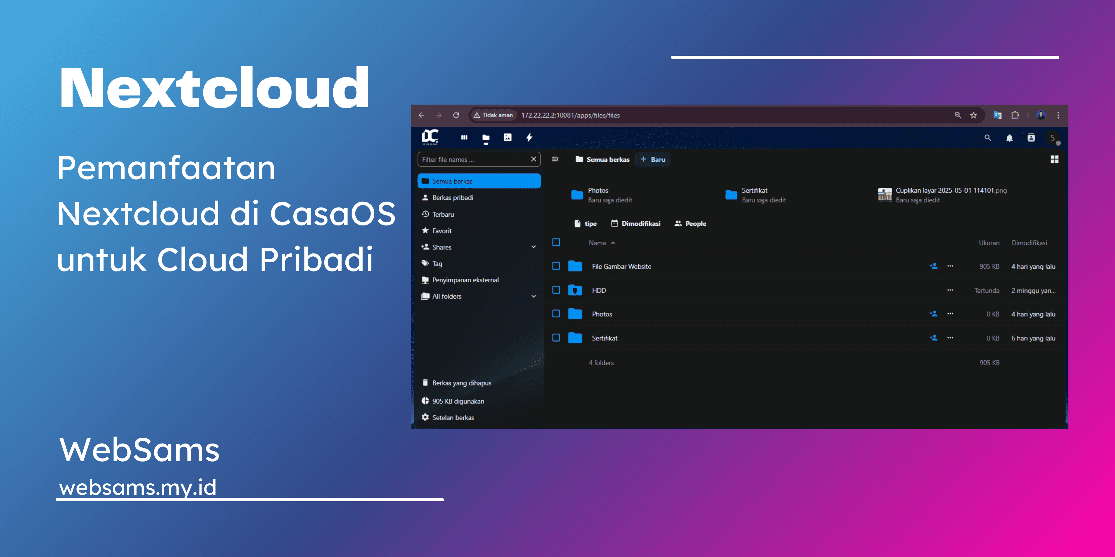 Pemanfaatan Nextcloud di CasaOS untuk Cloud Pribadi